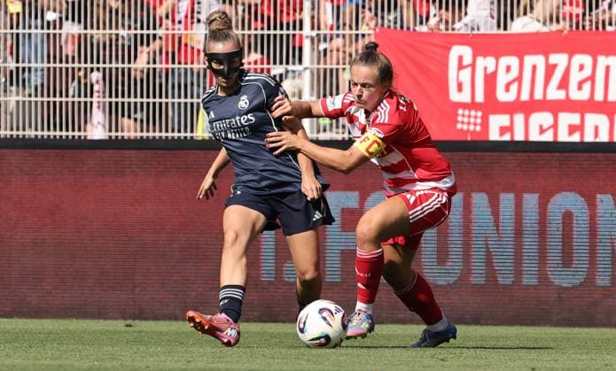 Irune, Lisa Heiseler Zweikampf Spielszene Aktion Fußball Fussball Testspiel Frauen Damen Bundesliga Saison 2025 2026 17.08.2025 1.FC Union Berlin vs Real Madrid CF DFL regulations prohibit any use of photographs as image sequences and or quasi-video