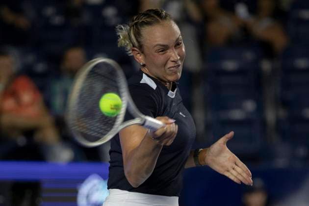 Sport Bilder des Tages August 18, 2025, Monterrey, Nuevo Leon, Mexico: Croatian tennis player Donna VekiÄ¡ in action against greek Maria SoÂ¡kkari during the Monterrey Open WTA, Tennis Damen 500, the final result was 2:6 3:6 in favor of the Donna VekiÃ Monterrey Mexico - ZUMAo125 20250818_zip_o125_018 Copyright: xAntonioxOjedax