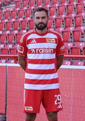 Lucas Tousart; 1.FC Union Berlin FCU Fußball 1.BL Bundesliga Porträttermin Saison 2025 2026 Headshot, Porträt, Portrait, Vorstellung, Präsentation, Pressetermin, GER 19.08.25