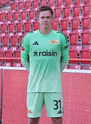 Torwart Matheo Raab; 1.FC Union Berlin FCU Fußball 1.BL Bundesliga Porträttermin Saison 2025 2026 Headshot, Porträt, Portrait, Vorstellung, Präsentation, Pressetermin, GER 19.08.25
