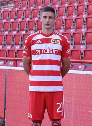 Andrej Ilic; 1.FC Union Berlin FCU Fußball 1.BL Bundesliga Porträttermin Saison 2025 2026 Headshot, Porträt, Portrait, Vorstellung, Präsentation, Pressetermin, GER 19.08.25