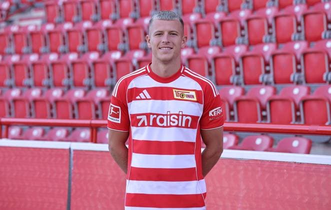 Tim Skarke; 1.FC Union Berlin FCU Fußball 1.BL Bundesliga Porträttermin Saison 2025 2026 Headshot, Porträt, Portrait, Vorstellung, Präsentation, Pressetermin, GER 19.08.25