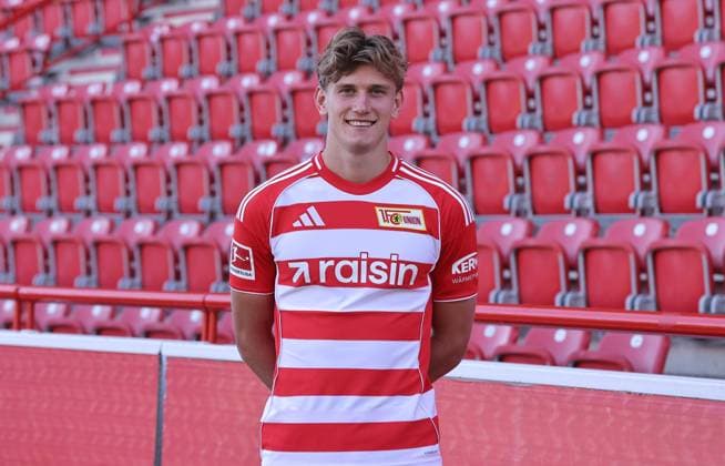 Aljoscha Kemlein; 1.FC Union Berlin FCU Fußball 1.BL Bundesliga Porträttermin Saison 2025 2026 Headshot, Porträt, Portrait, Vorstellung, Präsentation, Pressetermin, GER 19.08.25