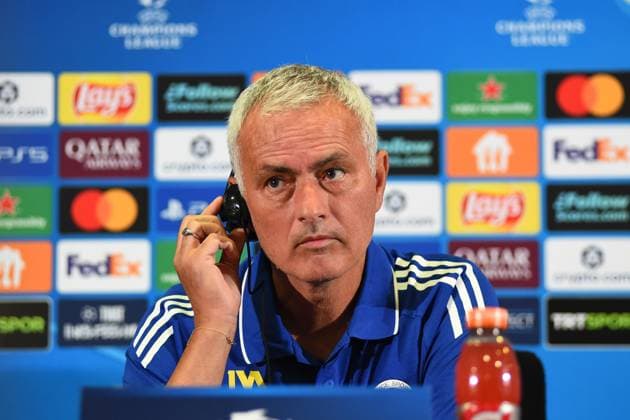 Fenerbahce head coach Jose Mourinho speaks during a press conference, PK, Pressekonferenz at Chobani Stadium in Istanbul, ahead of the UEFA Champions League playoff first leg match against Benfica. Istanbul, Turkey August 19, 2025. ( Photo by Seskimphoto ) Istanbul Turkey Istanbul Turkey Copyright: xSeskimphotox Jose-Mourinho_1908 (17)