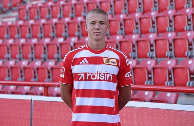 Dmytro Bogdanov; 1.FC Union Berlin FCU Fußball 1.BL Bundesliga Porträttermin Saison 2025 2026 Headshot, Porträt, Portrait, Vorstellung, Präsentation, Pressetermin, GER 19.08.25
