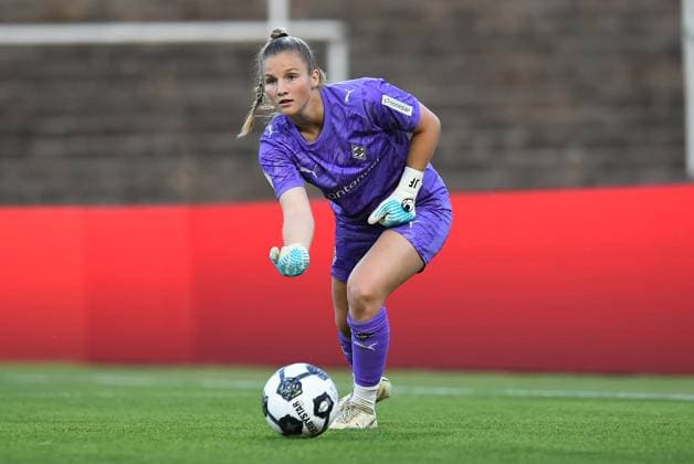 Fußball Frauen DFB-Pokal Saison 2025 2026 Borussia Dortmund - Borussia Mönchengladbach am 19.08.2025 im Stadion Rote Erde in Dortmund Jil Frehse ( Borussia Mönchengladbach ) Nordrhein-Westfalen Deutschland