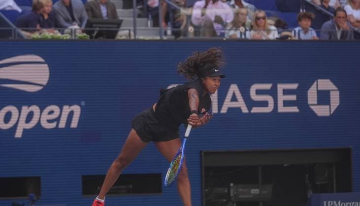 US Open 2025 NEW YORK, UNITED STATES - AUGUST 19: The doubles team of Naomi Osaka of Japan and Gael Monfils of France play against the team of Caty McNally of the United States and Lorenzo Musetti of Italy during the mixed doubles at USTA Billie Jean King National Tennis Center on August 19, 2025, Queens, New York City, USA. Selcuk Acar Anadolu New York United States. Editorial use only. Please get in touch for any other usage.  Copyright: x2025xAnadoluxSelcukxAcarx