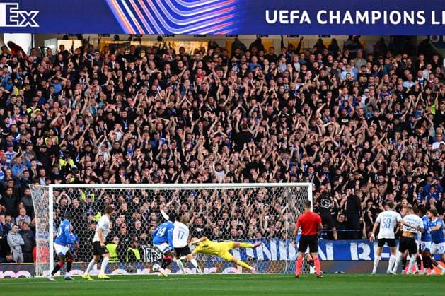 Rangers FC v Club Brugge - UEFA Champions League GLASGOW, SCOTLAND - AUGUST 19 : Spileers Jorne defender of Club Brugge scores a goal during the UEFA Champions League 2025 26 play-off round first leg between Rangers FC and Club Brugge on August 19, 2025 in Glasgow, Scotland, 19 08 2025 Glasgow Scotland  Copyright: xTomasxSiskx