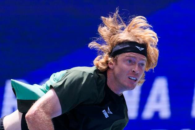 August 19, 2025, Flushing Meadows, New York, USA: Karolina Muchova and Andrey Rublev (in photo) during a mix doubles match against Venus Williams and Reilly Opelka at the 2025 US Open at USTA Billie Jean King National Tennis Center on Tuesday August 19, 2025 in the Flushing neighborhood of the Queens borough of New York City. JAVIER ROJAS PI Flushing Meadows USA - ZUMAp124 20250819_zaa_p124_019 Copyright: xJavierxRojasx