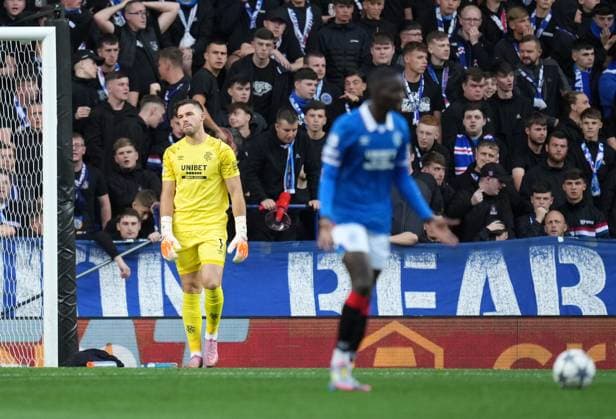 Rangers goalkeeper Jack Butland reacts after Romeo Vermant of Club Brugge scored to give Brugge a 0-1 lead. Rangers v Club Brugge, UEFA Champions League, Play-Off Round, First Leg, Football, Ibrox Stadium, Glasgow, Scotland, UK - 19 Aug 2025Glasgow Ibrox Stadium Scotland United Kingdom EDITORIAL USE ONLY No use with unauthorised audio, video, data, fixture lists, club league logos or live services. Online in-match use limited to 120 images, no video emulation. No use in betting, games or single club league player publications. Copyright: xStuartxWallace Shutterstockx 15446679k