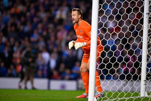 Rangers FC v Club Brugge - UEFA Champions League GLASGOW, SCOTLAND - AUGUST 19 : Mignolet Simon goalkeeper of Club Brugge during the UEFA Champions League 2025 26 play-off round first leg between Rangers FC and Club Brugge on August 19, 2025 in Glasgow, Scotland, 19 08 2025 Glasgow Scotland  Copyright: xTomasxSiskx