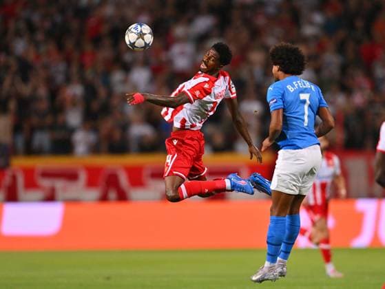 CRVENA ZVEZDA vs PAFOS CYPRUS PETER OLAYINKA Peter Olajinka football Champions league qualification match Crvena zvezda vs Pafosa Cyprus Rajko Mitic stadium, Belgrade 19.08.2025. Foto: FOOTBALL, CRVENA ZVEZDA, RED STAR, UEFA CHAMPIONS LEAGUE QUALIFICATIONS, PAFOS CYPRUS Belgrade Rajko Mitic stadium Serbia Copyright: xMarkoxMetlasx xMNxPressx