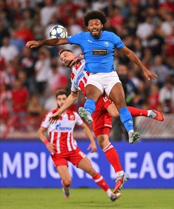 CRVENA ZVEZDA vs PAFOS CYPRUS BRUNO vs TIMI MAX ELSNIK Timi Maks Elsnik football Champions league qualification match Crvena zvezda vs Pafosa Cyprus Rajko Mitic stadium, Belgrade 19.08.2025. Foto: FOOTBALL, CRVENA ZVEZDA, RED STAR, UEFA CHAMPIONS LEAGUE QUALIFICATIONS, PAFOS CYPRUS Belgrade Rajko Mitic stadium Serbia Copyright: xMarkoxMetlasx xMNxPressx