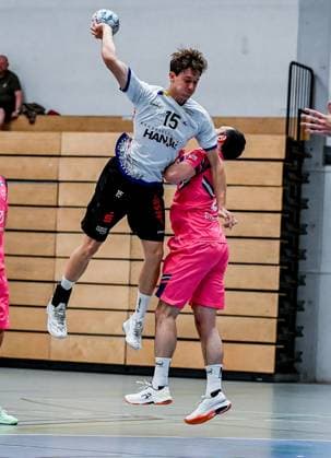 19.08.2025, xpsx, Handball Testspiel, HSG Hanau - TSV Bayer Dormagen v.l. Scharriär, Ben (HSG Hanau), k.A. d Hanau Hessen Deutschland (DEU)