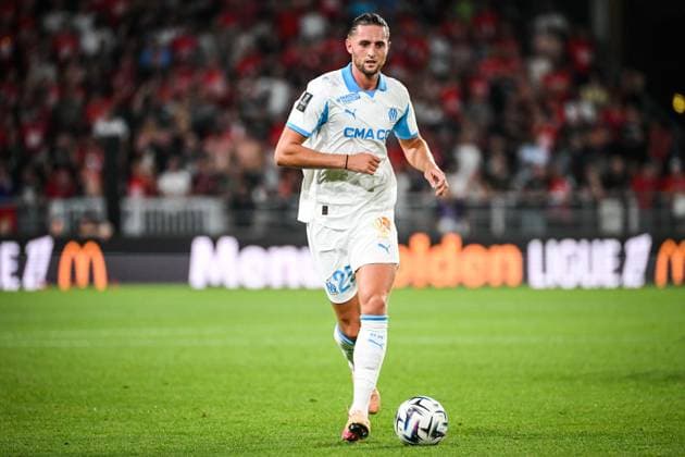 August 15, 2025, Rennes, France, France: Adrien RABIOT of Marseille during the Ligue 1 match between Stade Rennais (Rennes) and Olympique de Marseille (OM) at Roazhon Park on August 15, 2025 in Rennes, France. Rennes France - ZUMAm308 20250815_zsp_m308_054 Copyright: xMatthieuxMirvillex