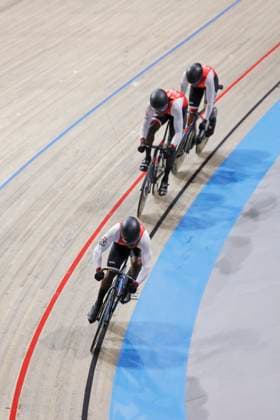 2025 UCI Junior Track World Championships Picture by Alex Whitehead SWpix.com - 20 08 2025 - Cycling - 2025 UCI Junior Track World Championships - Omnisport, Apeldoorn, Netherlands - Men Team Sprint Qualifying - Judah Neverson (Trinidad And Tobago), Jelani Nedd (Trinidad And Tobago), Javon Ramroop (Trinidad And Tobago) Copyright: x xSWpix.comx(t axPhotographyxHubxLtd)xAlexxWhitehead SWpix.comx SWP-3030-0724