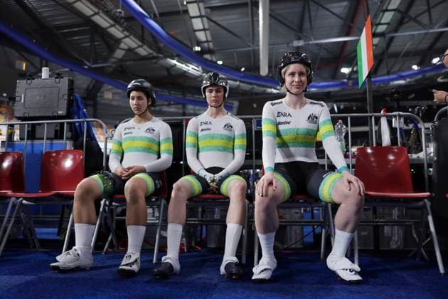 2025 UCI Junior Track World Championships Picture by Alex Whitehead SWpix.com - 20 08 2025 - Cycling - 2025 UCI Junior Track World Championships - Omnisport, Apeldoorn, Netherlands - Women Team Sprint Round 1 - Olivia Wright (Australia), Ebony Robinson (Australia), Ella Liang (Australia) Copyright: x xSWpix.comx(t axPhotographyxHubxLtd)xAlexxWhitehead SWpix.comx SWP-3030-0736