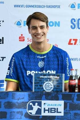 Mannschaftskapitaen Julian Koester (VfL Gummersbach 7) bei der Saison-Pressekonferenz GER, VfL Gummersbach, Teamvorstellung, Handball, 1. Bundesliga, Spielzeit 2025-2026, 20.08.2025 GER, VfL Gummersbach, Teamvorstellung, Handball, 1. Bundesliga, Spielzeit 2025-2026, 20.08.2025 Gummersbach Copyright: xEibner-Pressefoto JuergenxAugstx EP_JAT