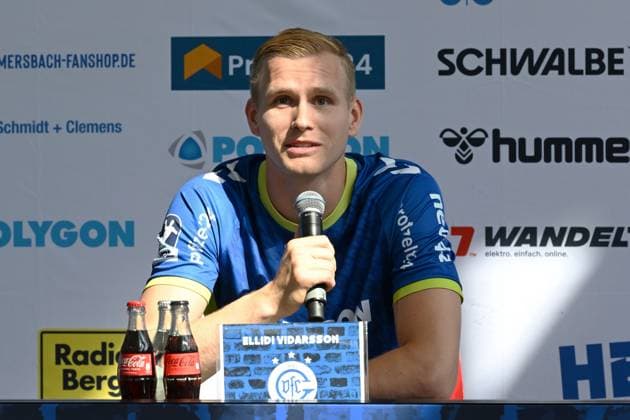 Co-Kapitaen Ellidi Vidarsson (VfL Gummersbach 4) bei der Saison-Pressekonferenz GER, VfL Gummersbach, Teamvorstellung, Handball, 1. Bundesliga, Spielzeit 2025-2026, 20.08.2025 GER, VfL Gummersbach, Teamvorstellung, Handball, 1. Bundesliga, Spielzeit 2025-2026, 20.08.2025 Gummersbach Copyright: xEibner-Pressefoto JuergenxAugstx EP_JAT