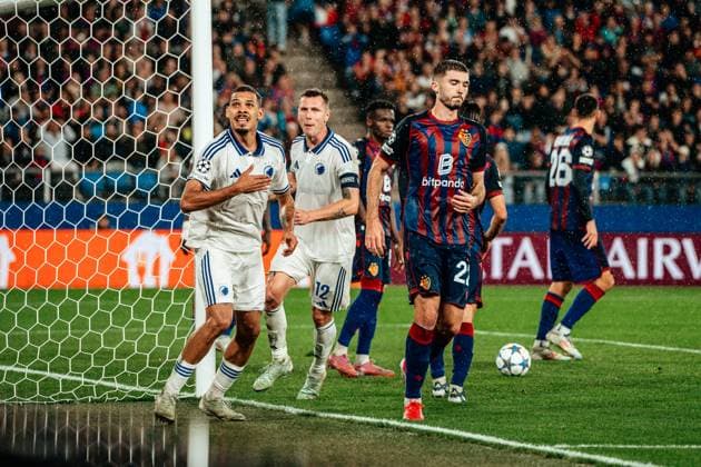 20.08.2025, Fussball, Herren, Champions League Playoffs, Saison 25-26, FC Basel vs FC Kopenhagen Gabriel Pereira (5 FC Kopenhagen) jubelt nach seinem Tor zum 1:1 St. Jakob-Park, Basel, Schweiz