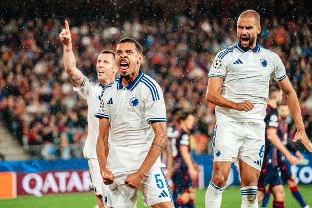 20.08.2025, Fussball, Herren, Champions League Playoffs, Saison 25-26, FC Basel vs FC Kopenhagen Gabriel Pereira (5 FC Kopenhagen) jubelt nach seinem Tor zum 1:1 St. Jakob-Park, Basel, Schweiz