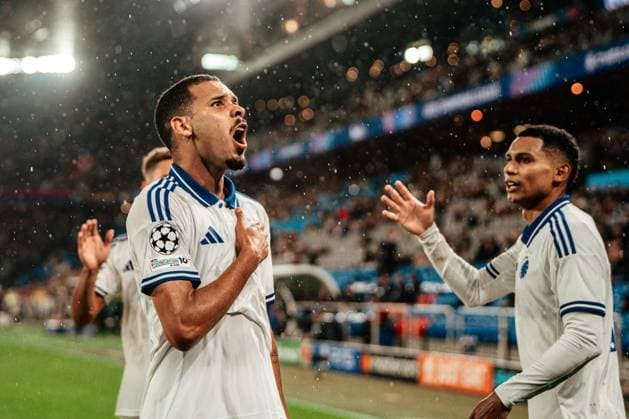 20.08.2025, Fussball, Herren, Champions League Playoffs, Saison 25-26, FC Basel vs FC Kopenhagen Gabriel Pereira (5 FC Kopenhagen) jubelt nach seinem Tor zum 1:1 St. Jakob-Park, Basel, Schweiz
