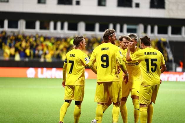 UEFA Champions League Playoff 2025 2026 Bodo Glimt Sturm Graz Bodo 20250820 Bodo Glimts Hakon Evjen celebrates the 4 0 goal during the UEFA Champions League Playoff match between Bodo Glimt and Sturm Graz at Aspmyra Stadium Photo Mats Torbergsen NTB Bodo Norway EDITORIAL USE ONLY RESTRICTED USE FOR BETTING COMPANIES  Copyright: xMatsxTorbergsenx xNTBx