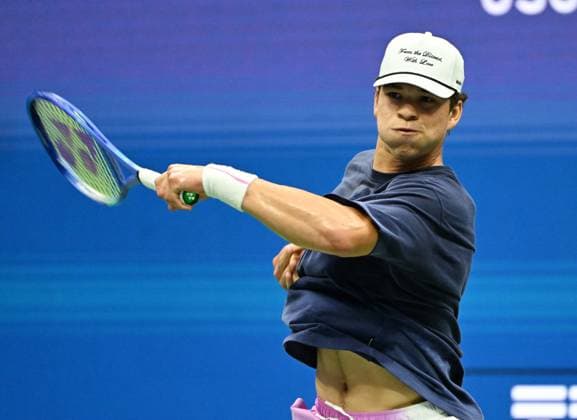 FLUSHING NY- AUGUST 20: Ben Shelton is seen during practice with Alejandro Davidovich Fokina on Arthur Ashe Stadium at the USTA Billie Jean King National Tennis Center on August 20, 2025 in Flushing Queens. Copyright: xmpi04x