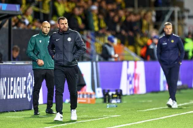 UEFA Champions League Playoff 2025 2026 Bodo Glimt Sturm Graz Bodo 20250820 Sturm Graz coach Jurgen Saumel and Bodo Glimt coach Kjetil Knutsen during the UEFA Champions League Playoff match between Bodo Glimt and Sturm Graz at Aspmyra Stadium Photo Mats Torbergsen NTB Bodo Norway EDITORIAL USE ONLY RESTRICTED USE FOR BETTING COMPANIES  Copyright: xMatsxTorbergsenx xNTBx