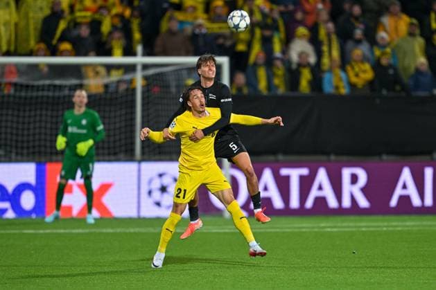 SOCCER - UEFA CL, Bodo vs Sturm FELDKIRCHEN,AUSTRIA,20.AUG.25 - SOCCER - UEFA Champions League, play off, FK Bodo Glimt vs SK Sturm Graz. Image shows Andreas Helmersen (Bodo Glimt) and Tim Oermann (Sturm).  GEPAxpictures xAvnixRetkoceri