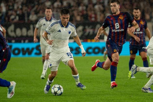 Basel, Switzerland, August 20th 2025 Rodrigo Huescas (13 F.C. Copenhagen) during the UEFA Champions League Play-off match between FC Basel 1893 and F.C. Copenhagen at St. Jakob Park in Basel, Switzerland. (Pascal von Büren SPP) Copyright: xPascalxvonxBürenx xSPPx spp-en-PaVoBSp-Pavo-Fotografie-432