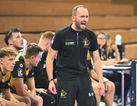 Trainer Andre Haber (Dresden), HC Elbflorenz Dresden gegen Talent Plzen (Pilsen, CZE), Testspiel, Freundschaftsspiel, Vorbereitungsspiel, Handball, 2. Liga der Männer, 2. Bundesliga, Saison 2025 2026, Dresden, BallsportARENA Dresden, 20.08.2025,