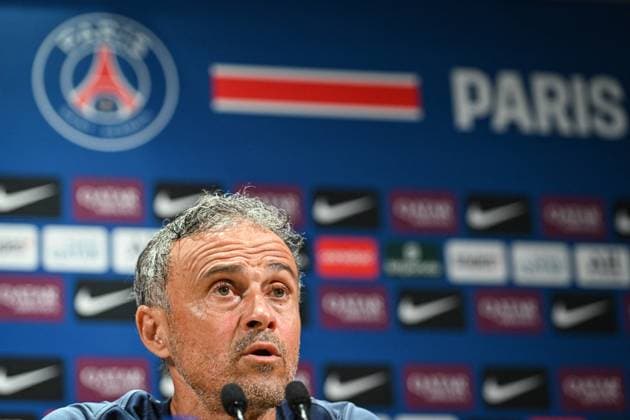 PSG presser before facing ANGERS SCO - FA Paris Saint-Germain’s head coach Luis Enrique speaks during a press conference, PK, Pressekonferenz following a training session at the PSG Campus on August 21, 2025, before the French L1 football match between Paris Saint-Germain and Angers SCO at the Parc des Princes stadium in Paris on August 22, 2025. Photo by Firas Abdullah ABACAPRESS.COM Paris Île-de-France France  Copyright: xAbdullahxFiras ABACAx