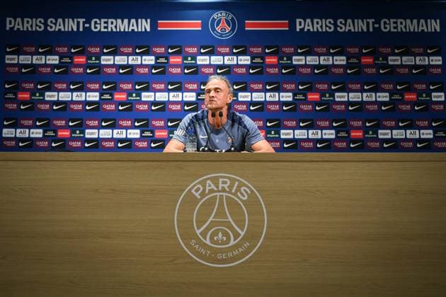 PSG presser before facing ANGERS SCO - FA Paris Saint-Germain’s head coach Luis Enrique speaks during a press conference, PK, Pressekonferenz following a training session at the PSG Campus on August 21, 2025, before the French L1 football match between Paris Saint-Germain and Angers SCO at the Parc des Princes stadium in Paris on August 22, 2025. Photo by Firas Abdullah ABACAPRESS.COM Paris Île-de-France France  Copyright: xAbdullahxFiras ABACAx