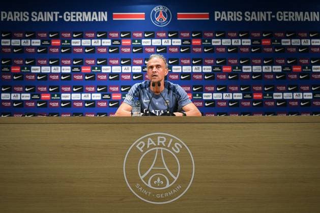 PSG presser before facing ANGERS SCO - FA Paris Saint-Germain’s head coach Luis Enrique speaks during a press conference, PK, Pressekonferenz following a training session at the PSG Campus on August 21, 2025, before the French L1 football match between Paris Saint-Germain and Angers SCO at the Parc des Princes stadium in Paris on August 22, 2025. Photo by Firas Abdullah ABACAPRESS.COM Paris Île-de-France France  Copyright: xAbdullahxFiras ABACAx