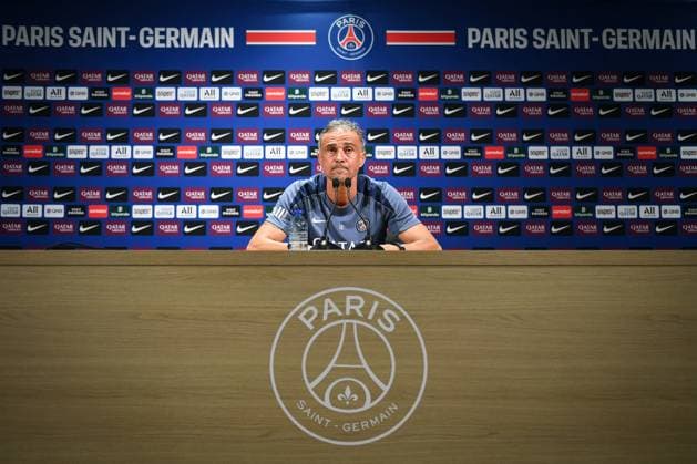 PSG presser before facing ANGERS SCO - FA Paris Saint-Germain’s head coach Luis Enrique speaks during a press conference, PK, Pressekonferenz following a training session at the PSG Campus on August 21, 2025, before the French L1 football match between Paris Saint-Germain and Angers SCO at the Parc des Princes stadium in Paris on August 22, 2025. Photo by Firas Abdullah ABACAPRESS.COM Paris Île-de-France France  Copyright: xAbdullahxFiras ABACAx