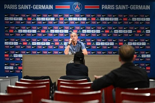 PSG presser before facing ANGERS SCO - FA Paris Saint-Germain’s head coach Luis Enrique speaks during a press conference, PK, Pressekonferenz following a training session at the PSG Campus on August 21, 2025, before the French L1 football match between Paris Saint-Germain and Angers SCO at the Parc des Princes stadium in Paris on August 22, 2025. Photo by Firas Abdullah ABACAPRESS.COM Paris Île-de-France France  Copyright: xAbdullahxFiras ABACAx