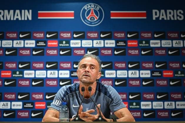 PSG presser before facing ANGERS SCO - FA Paris Saint-Germain’s head coach Luis Enrique speaks during a press conference, PK, Pressekonferenz following a training session at the PSG Campus on August 21, 2025, before the French L1 football match between Paris Saint-Germain and Angers SCO at the Parc des Princes stadium in Paris on August 22, 2025. Photo by Firas Abdullah ABACAPRESS.COM Paris Île-de-France France  Copyright: xAbdullahxFiras ABACAx