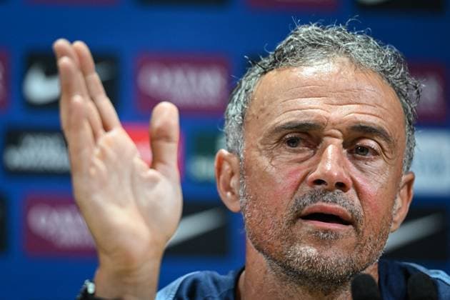 PSG presser before facing ANGERS SCO - FA Paris Saint-Germain’s head coach Luis Enrique speaks during a press conference, PK, Pressekonferenz following a training session at the PSG Campus on August 21, 2025, before the French L1 football match between Paris Saint-Germain and Angers SCO at the Parc des Princes stadium in Paris on August 22, 2025. Photo by Firas Abdullah ABACAPRESS.COM Paris Île-de-France France  Copyright: xAbdullahxFiras ABACAx