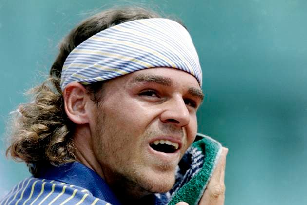 970606 Tennis, Franska Öppna: Gustavo Kuerten, Brasilien. *** 970606 Tennis, French Open Gustavo Kuerten, Brazil  Copyright: BILDBYRAN BB970606BB026