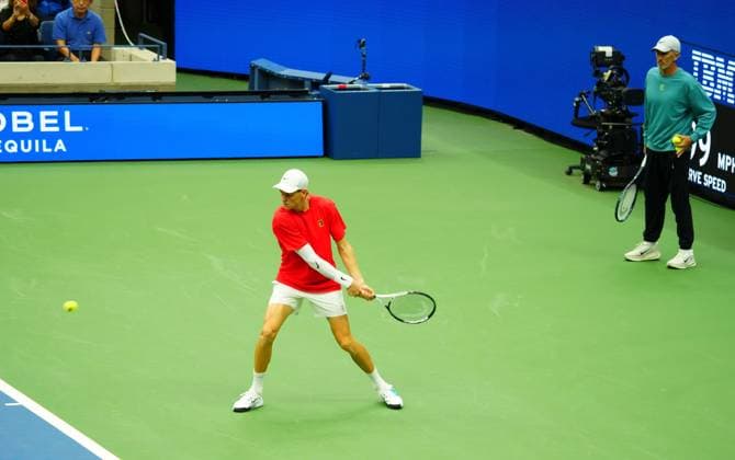 Jannik Sinner practices with coach Darren Cahill 2025 US Open, Thursday Previews, USTA Billie Jean King National Tennis Center, New York, USA - 21 Aug 2025New York Flushing Meadows  Copyright: xJavierxGarcia Shutterstockx 15450990z