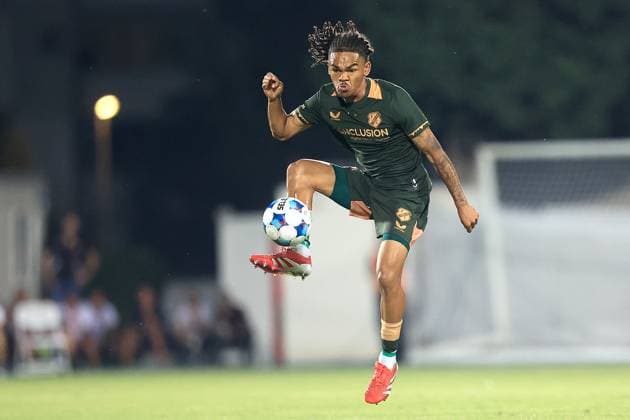 MOSTAR, 21-08-2025, Stadium Bijeli Brijeg, UEFA Football Europa League play off match season 2025 2026 between Zrinjski and FC Utrecht. Picture shows Utrecht player Alonzo Engwanda Zrinjski - Utrecht  x30602853x Copyright: