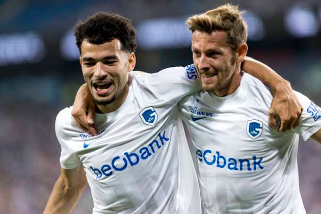 Lech Poznan v Genk - UEFA Europa League POZNAN, POLAND - AUGUST 21 : 2nd goal scored by Hrosovsky Patrik midfielder of KRC Genk pictured during the UEFA Europa League 2025 26 Play-offs1st leg between Lech Poznan and KRC Genk on August 21, 2025 in Poznan, Poland 21 08 2025 Poznan Poland  Copyright: xAdamxCiereszkox