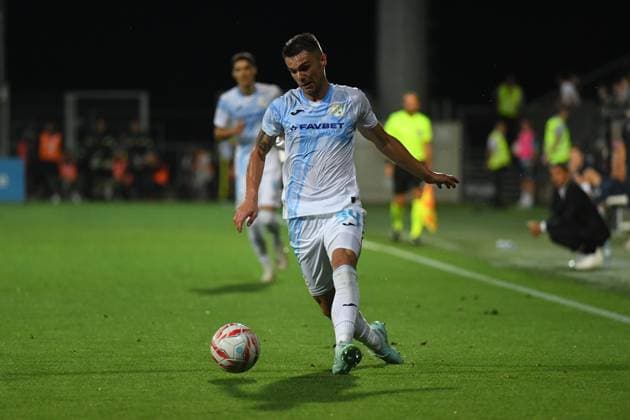 Rijeka, 210825. Rujevica Stadium. Player Mladen Devetak plays on the first match of the 4th qualifying round of the UEFA Europa League Rijeka - PAOK. Photo: Damir Skomrlj CROPIX Copyright: xxDamirxSkomrljx xCROPIXx rijeka_paok13-210825