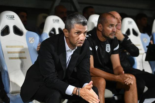 Rijeka, 210825. Rujevica Stadium. Rijeka s coach Igor Cagalj on the first match of the 4th qualifying round of the UEFA Europa League Rijeka - PAOK. Photo: Damir Skomrlj CROPIX Copyright: xxDamirxSkomrljx xCROPIXx rijeka_paok5-210825