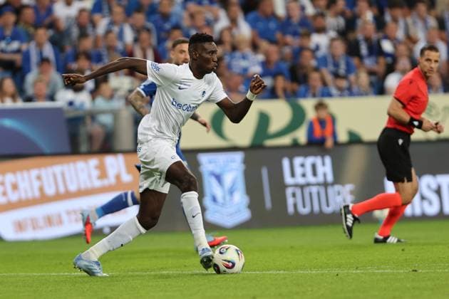 21.08.2025 POZNAN, BULGARSKA , ENEA STADION PILKA NOZNA (FOOTBALL), PLAY-OFFS UEFA EUROPA LIGA 2025 - 2026 GAME LECH POZNAN - RKC GENK N P IBRAHIMA SORY BANGOURA FOTO JAKUB PIASECKI CYFRASPORT NEWSPIX.PL --- newspix.pl 