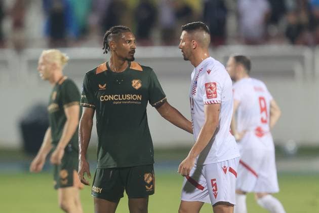 MOSTAR , 21-08-2025 , Stadium Bijeli Brijeg , season 2025 2026 , UEFA Europa League Football play off , match between Zrinjski and FC Utrecht 0-2. Picture shows Utrecht player Sebastien Haller Zrinjski - Utrecht  x30605500x Copyright: