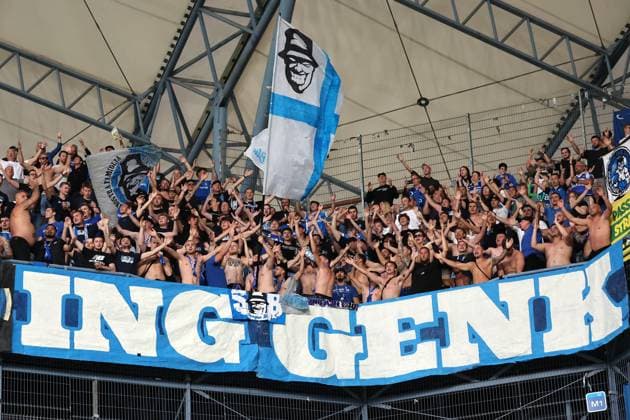 POLAND OUT !!! 21.08.2025 POZNAN, BULGARSKA , ENEA STADION PILKA NOZNA (FOOTBALL), PLAY-OFFS UEFA EUROPA LIGA 2025 - 2026 GAME LECH POZNAN - RKC GENK N P FANS ULTRAS RKC GENK FOTO JAKUB PIASECKI CYFRASPORT NEWSPIX.PL --- newspix.pl 