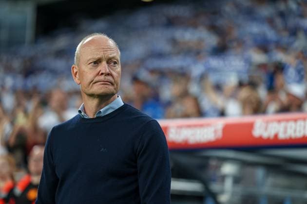 POLAND OUT !!! 2025.08.21 Poznan Pilka nozna 4 Runda Eliminacji Liga Europy Lech Poznan - KRC Genk N z Trener Lecha Niels Frederiksen Foto Pawel Jaskolka PressFocus 2025.08.21 Poznan Football 4th Qualifying Round UEFA Europa League Lech Poznan - KRC Genk Credit: Pawel Jaskolka PressFocus NEWSPIX.PL --- newspix.pl 