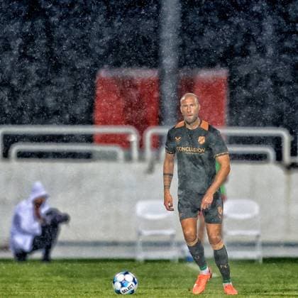 MOSTAR , 21-08-2025 , Stadium Bijeli Brijeg , season 2025 2026 , UEFA Europa League Football play off , match between Zrinjski and FC Utrecht , Picture shows Utrecht player Mike van der Hoorn Zrinjski - Utrecht  x30605517x Copyright: